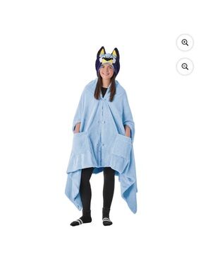 Bluey! Plush Light Blue Hooded Poncho Blanket